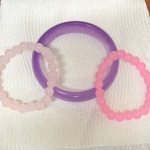 Amethyst Stone Bangle Bracelet